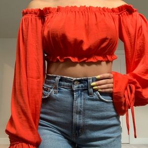 Red Crop Bardot